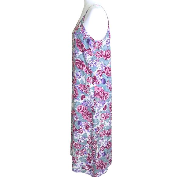 Linda Lori Floral Rayon Silky Maxi Long Slip Dress Medium - Picture 3 of 6